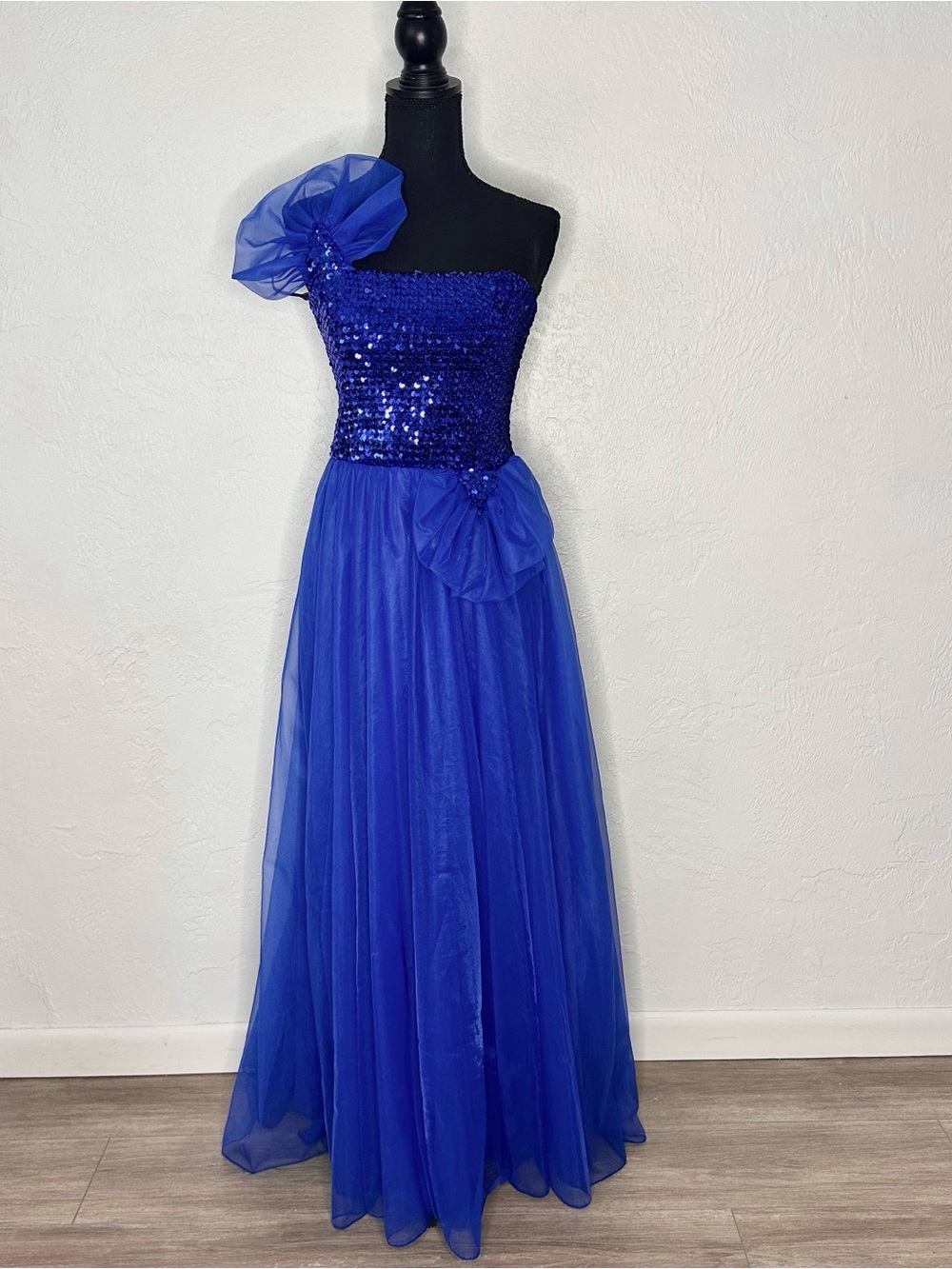 Vintage blue sequin gown